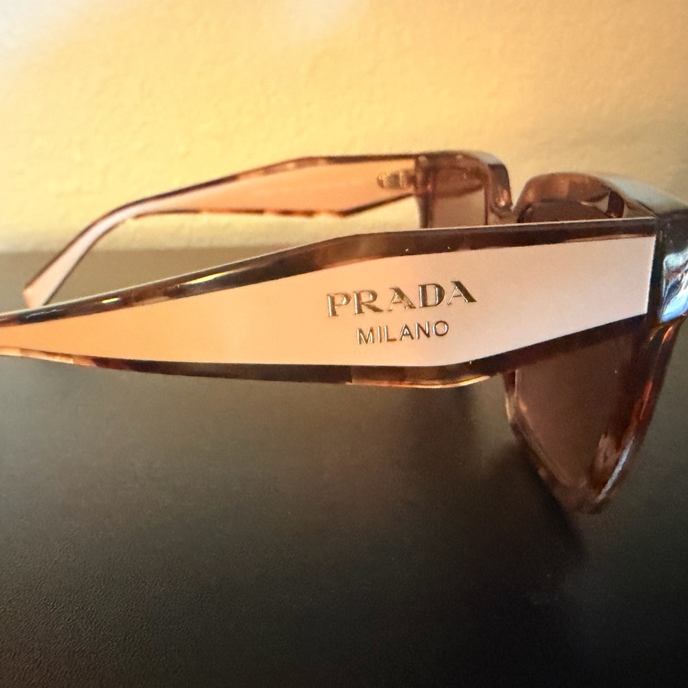 Prada SPR 24Z Tortoiseshell Oversized Sunglasses Brown Gradient - Picture 4 of 8
